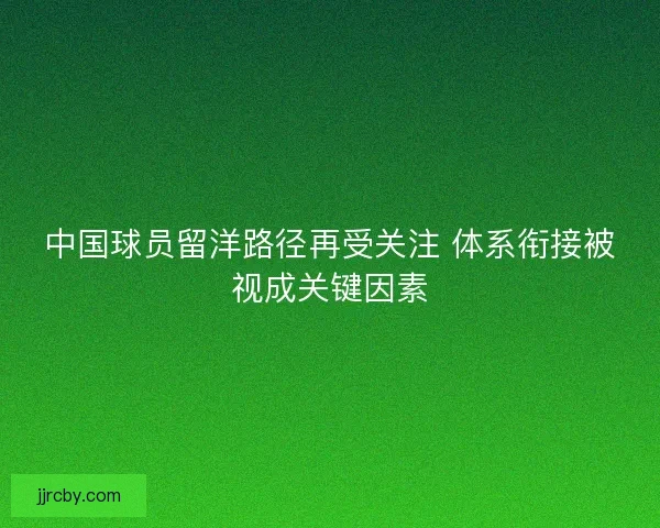 中国球员留洋路径再受关注 体系衔接被视成关键因素
